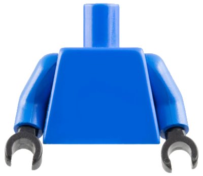 LEGO part Torso Plain / Blue Arms / Black Hands (973c006)