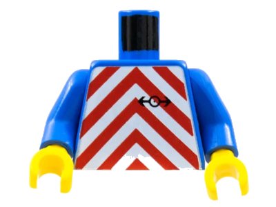 LEGO onderdeel Torso Train Red Chevron Pattern / Blue Arms / Yellow Hands (973p19c01)
