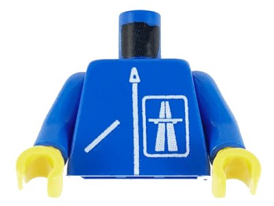 LEGO onderdeel Torso Highway Pattern / Blue Arms / Yellow Hands (973p27c01)