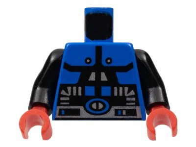 LEGO onderdeel Torso Space Spyrius Pattern / Black Arms / Red Hands (973p66c01)