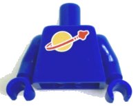 LEGO onderdeel Torso Space Classic Moon Logo High on Torso Pattern, Inside with Ribs (second reissue) / Blue Arms / Blue Hands 973p90new2c01