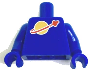 LEGO onderdeel Torso Space Classic Moon Logo High on Torso Pattern, Inside with Ribs (second reissue) / Blue Arms / Blue Hands (973p90new2c01)