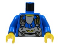 LEGO onderdeel Torso Rock Raiders Gray Straps and Pack Pattern (Jet) / Blue Arms / Yellow Hands 973pb0044c01