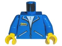 LEGO part Torso Zipper Jacket and 3 Pockets Pattern / Blue Arms / Yellow Hands 973pb0100c01