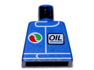 LEGO onderdeel Torso Octan Logo and Italic Font 'OIL' with Logo Colors Reversed Pattern (973pb0106b)