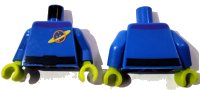 LEGO part Torso Space Uniform with Orange and Yellow Ringed Planet Logo, Dark Blue Belt, Dark Purple Collar Pattern / Blue Arms / Lime Hands 973pb0628c01