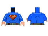 LEGO part Torso Shirt with Muscles, Belt and Red and Yellow Superman 'S' Logo Pattern / Blue Arms / Light Nougat Hands 973pb0981c01