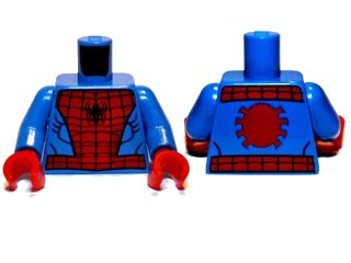 LEGO onderdeel Torso Spider-Man Costume 4 Pattern / Blue Arms / Red Hands (973pb1228c01)