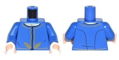 LEGO onderdeel Torso SW Bespin Guard Pattern Dual Sided / Blue Arms / Light Nougat Hands (973pb1848c01)