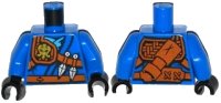 LEGO part Torso Ninjago Robe with Belt, Knife, Scabbard and Lightning Power Emblem Pattern / Blue Arms / Black Hands 973pb1981c01