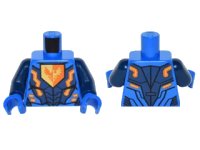 LEGO onderdeel Torso Nexo Knights Armor with Orange and Gold Circuitry and Falcon on Pentagonal Shield Pattern / Dark Blue Arms / Blue Hands 973pb2239c01