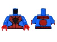 LEGO part Torso Spider-Man Costume 6 Black Webs and Large Spiders Pattern / Blue Arms / Red Hands 973pb2280c01