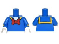 LEGO part Torso Sailor Suit with Yellow Collar Trim and Large Red Bow Tie Pattern / Blue Arms with Yellow Stripe Pattern / White Hands 973pb2308c01