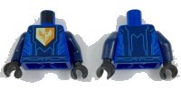 LEGO part Torso Nexo Knights Armor with Blue Circuitry, Dark Blue Center Panel, Falcon Symbol on Pentagonal Shield Pattern / Dark Blue Arms / Black Hands 973pb2752c01