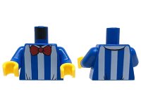 LEGO part Torso Shirt with White Vertical Stripes, Red Bow Tie Pattern / Blue Arms / Yellow Hands 973pb3536c01