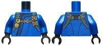 LEGO part Torso Ninjago Robe with Dark Blue Hem and Dark Bluish Gray Harness Pattern / Blue Arms / Black Hands 973pb3614c01