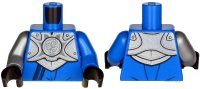 LEGO onderdeel Torso Armor, Silver Plate with Curly Lines over Robe and Dark Blue Strap Pattern / Blue Arm Left / Flat Silver Arm Right / Black Hands 973pb3922c01