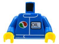 LEGO onderdeel Torso Octan Logo and Upright Font 'OIL' Pattern / Blue Arms / Yellow Hands 973pb4274c01