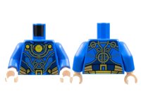 LEGO part Torso Armor, 3 Gold Circles and Trim Pattern / Blue Arms / Light Nougat Hands 973pb4447c01