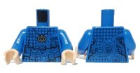 LEGO part Torso Shirt, Layered Frills, Metallic Silver Pendant, Geometric Pattern / Blue Arms / Light Nougat Hands 973pb4483c01