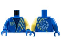 LEGO onderdeel Torso Tunic, Dark Blue Scarf, Bright Light Yellow Lightning, Core Logo on Back Pattern / Bright Light Yellow Arm Left / Blue Arm Right / Blue Hands 973pb4581c01