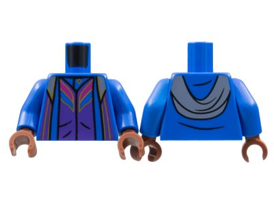 LEGO onderdeel Torso Robe over Dark Purple Shirt, Magenta and Gold Trim Pattern / Blue Arms / Reddish Brown Hands (973pb4819c01)