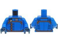 LEGO part Torso SW Uniform with Orange Stripes and Clasps Pattern / Blue Arms / Dark Blue Hands 973pb4935c01
