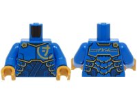 LEGO onderdeel Torso Armor Plates over Dark Blue Tunic, Gold Trim and Ninjago Logogram Letter J, 'JAY' on Back Pattern / Blue Arms / Pearl Gold Hands 973pb5547c01