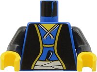 LEGO onderdeel Torso Castle Ninja Samurai Robe, Sash and Dagger Pattern (Shogun) / Black Arms / Yellow Hands 973pn1c01