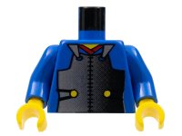 LEGO onderdeel Torso Castle Ninja Armor Plate, Red Collar Pattern (Samurai) / Blue Arms / Yellow Hands 973px12c01