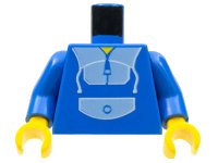LEGO onderdeel Torso Blue Jogging Suit Pattern / Blue Arms / Yellow Hands 973px2c01