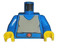 LEGO part Torso SW Dark Gray Shirt, Blue Belt with Red Buckle Pattern (Padme) / Blue Arms / Yellow Hands (973px83c01)