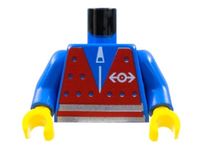 LEGO onderdeel Torso Train Red Vest Pattern / Blue Arms / Yellow Hands (973px8c01)