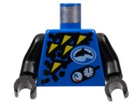 LEGO onderdeel Torso Divers Dolphin Logo, Yellow Triangles, and Gauges Pattern / Black Arms / Black Hands 973px96c01