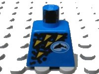 LEGO part Torso Divers Dolphin Logo and Yellow Triangles Pattern 973px97