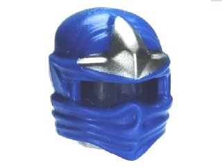 LEGO onderdeel Minifigure, Headgear Ninjago Wrap with Silver 3 Point Emblem Pattern (98133pb02)