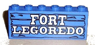 LEGO onderdeel Stickered Assembly 6 x 1 x 2 with 'FORT LEGOREDO' Pattern (Sticker) - Sets 6762 / 6769 - 2 Brick 1 x 6 (BA003pb02)