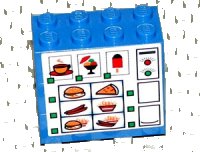 LEGO part Stickered Assembly 4 x 2 x 3 with Food Vending Machine Pattern (Sticker) - Sets 4560 / 4561 - 3 Brick 2 x 4 BA020pb02
