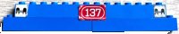 LEGO part Stickered Assembly 16 x 1 x 2 with Black Train Sleeping Car Bed on White Background Pattern and '137' on Red Background Pattern (Stickers) - Set 137-2 - 1 Brick 1 x 6, 3 Brick 1 x 8 BA191pb02