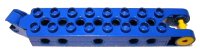 LEGO part Duplo, Toolo Brick 2 x 8 with 10 Side Screw Sockets, Swivel Bracket End and Clip End bar102c01