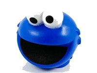 LEGO part Minifigure, Head, Modified Sesame Street Cookie Monster with White Eyes and Black Mouth Pattern bb1162pb01
