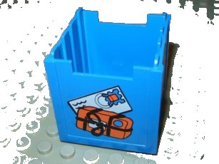 LEGO onderdeel Fabuland Mailbox 4 x 4 x 4 with Mail Envelope Pattern (fabef1)