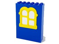 LEGO part Fabuland Building Wall 2 x 6 x 7 with Squared Yellow Window x637c02