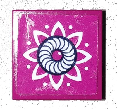 LEGO onderdeel Tile, Modified 2 x 2 Inverted with White Flower Petals and Dots Pattern (Sticker) - Set 41173 (11203pb057)