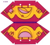 LEGO part Plastic Tent with Dark Purple Ridge Line and Bright Light Orange Friends Flap and Butterfly Pattern 25651