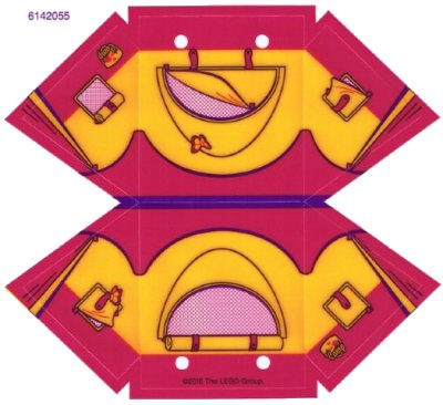 LEGO onderdeel Plastic Tent with Dark Purple Ridge Line and Bright Light Orange Friends Flap and Butterfly Pattern (25651)
