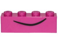LEGO part Brick 1 x 4 with Black Curved Line Pattern (Queen Watevra Wa'Nabi Mouth) 3010pb261