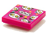 LEGO onderdeel Tile 2 x 2 with BeatBit Album Cover - Pandas and Polka Dots Pattern 3068pb1536