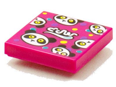 LEGO onderdeel Tile 2 x 2 with BeatBit Album Cover - Pandas and Polka Dots Pattern (3068pb1536)