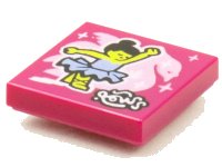 LEGO part Tile 2 x 2 with BeatBit Album Cover - Ballerina and Swan Pattern 3068pb1542